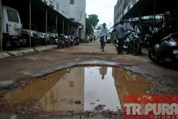 Indeed Manikâ€™s golden era:  crippled city roads make life miserable, lack of maintenance turns road hazardous 